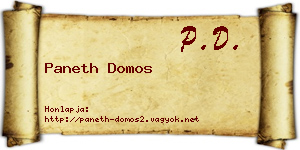 Paneth Domos névjegykártya